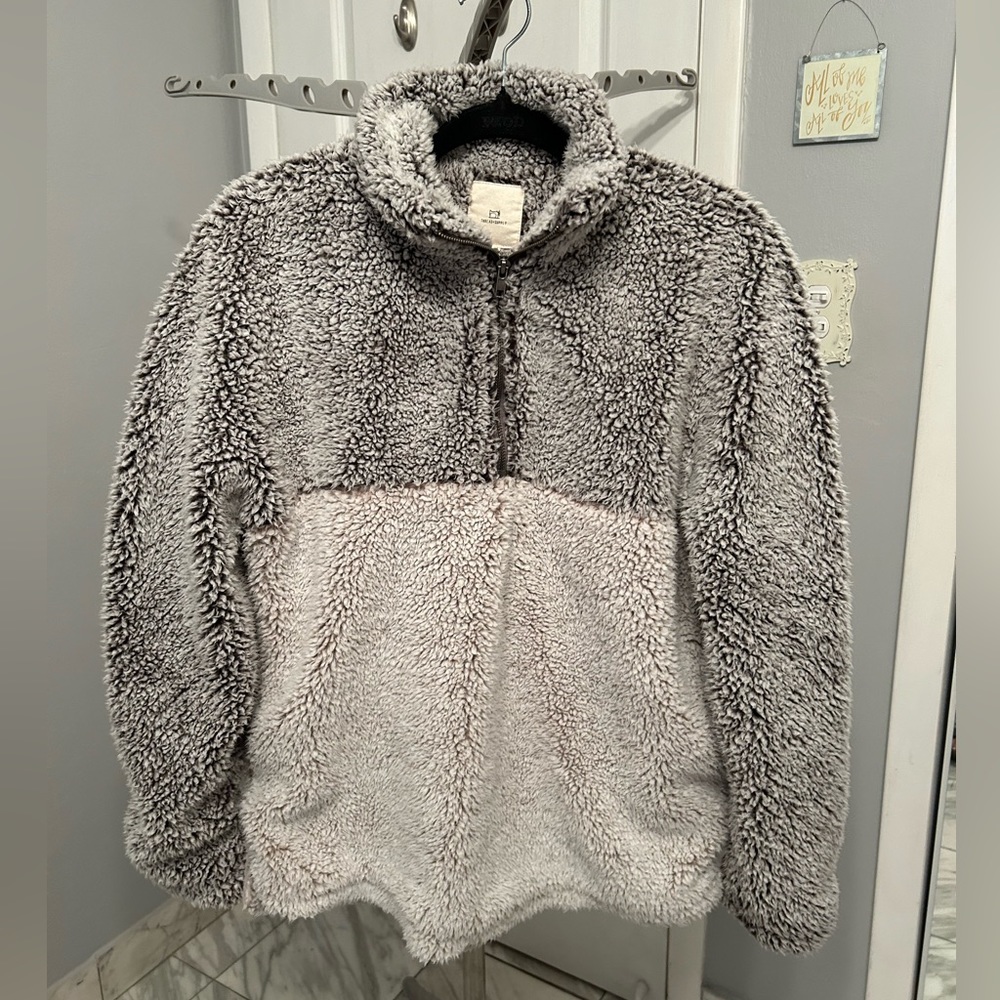 Thread & Supply Teddy Sherpa 1/4 Zip Pullover Jacket with Pockets